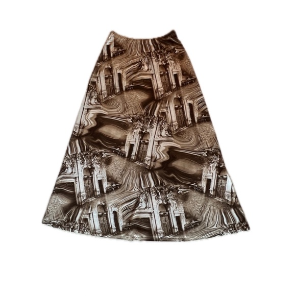 Women's two-piece suit: short sleeve top and midi skirt. Size 8. - Picture 3 of 5